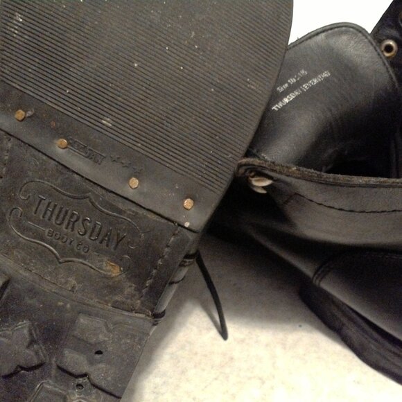 Thursday Boot Co. Black Leather Lace Up Ankle Boots Mens 10.5 - Picture 5 of 14